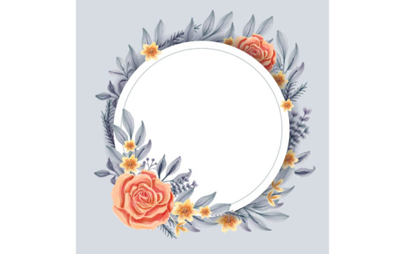 Download Watercolor Floral Frame with Circular - Premium Resources