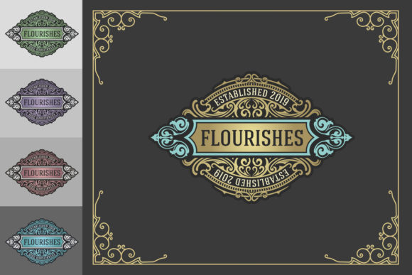 Download Luxury Logo Template Flourishes with Floral Ornaments - Logo template Collection