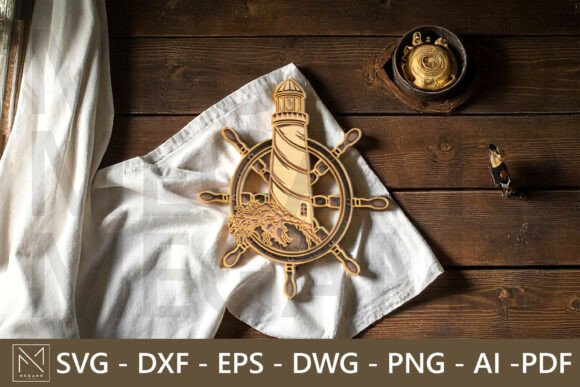 Download Lighthouse Ship Wheel SVG - Premium Resources