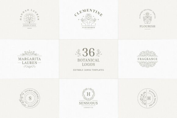 Download 36 Botanical Logo Templates | Canva - Logo template Collection