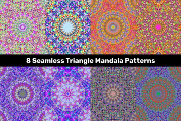 Download 8 Seamless Triangle Mandala Patterns - Triangle Collection