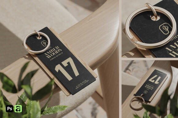 Download Wood and Acrylic Hotel Keychain Mockup - Premium Resources