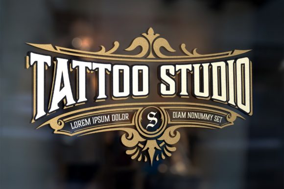 Download Tattoo Logo Template with Vintage Ornaments - Logo template Collection