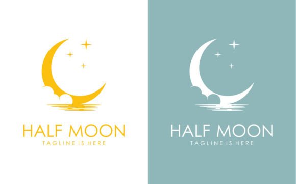 Download Moon Logo Template in Flat Style - Logo template Collection