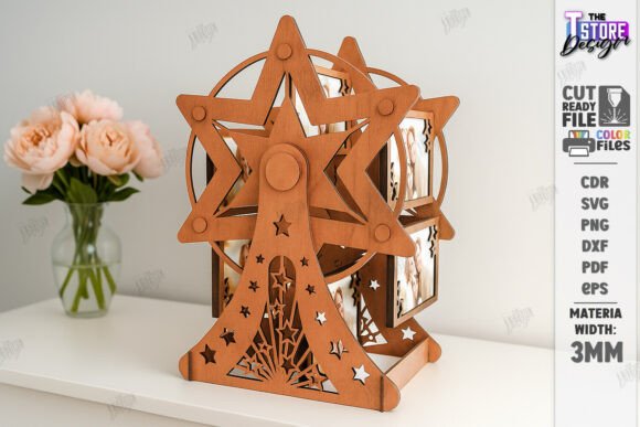Download Mini Ferris Wheel Photo Frame Laser Cut - Wheel Collection