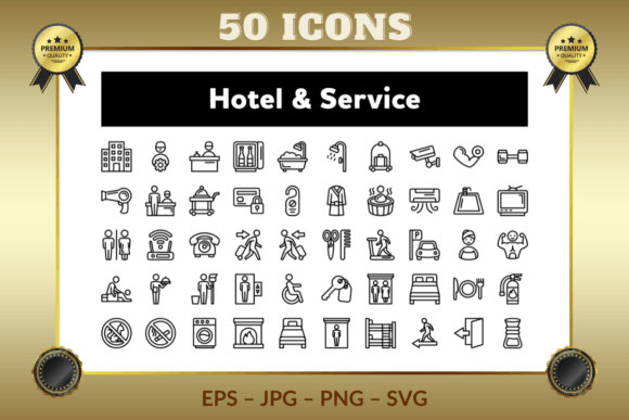 Download Hotel &amp; Service Outline Icons - Hotel Collection